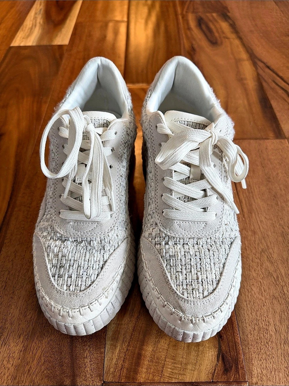 Universal Thread Persephone Woven Platform Sneakers White US 9